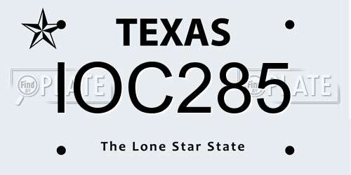IOC285 Texas License Plate
