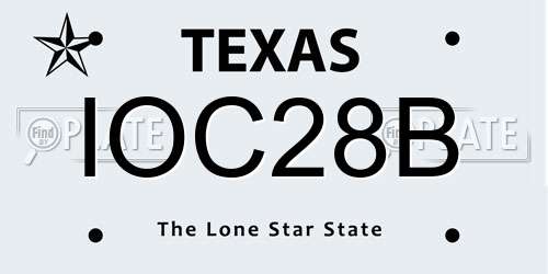 IOC28B Texas License Plate