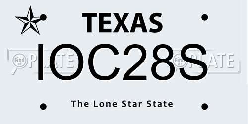 IOC28S Texas License Plate