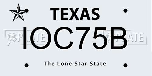 IOC75B Texas License Plate