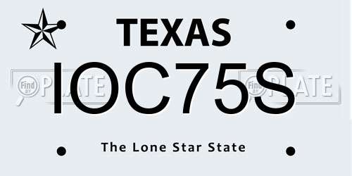 IOC75S Texas License Plate