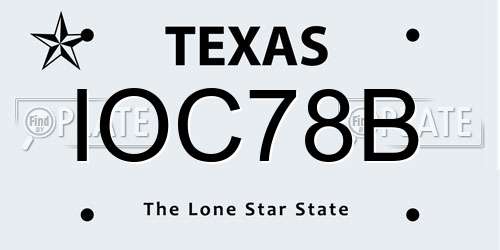 IOC78B Texas License Plate