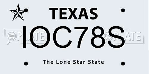 IOC78S Texas License Plate