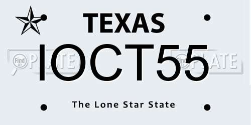IOCT55 Texas License Plate