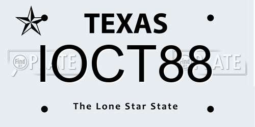 IOCT88 Texas License Plate
