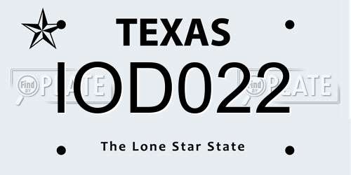 IOD022 Texas License Plate