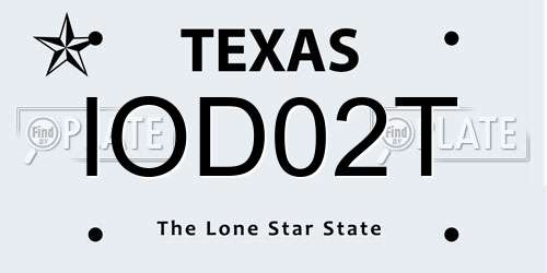 IOD02T Texas License Plate