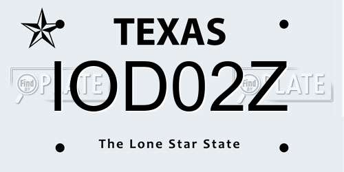 IOD02Z Texas License Plate