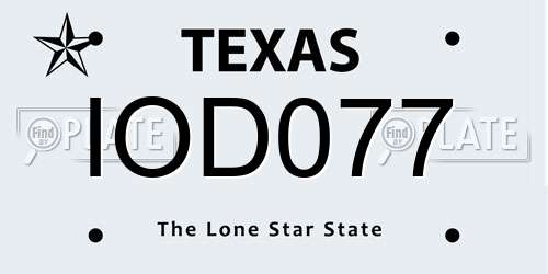 IOD077 Texas License Plate