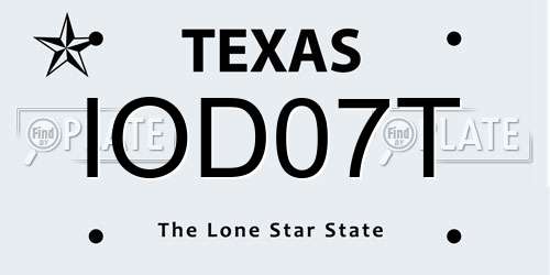 IOD07T Texas License Plate