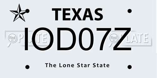 IOD07Z Texas License Plate