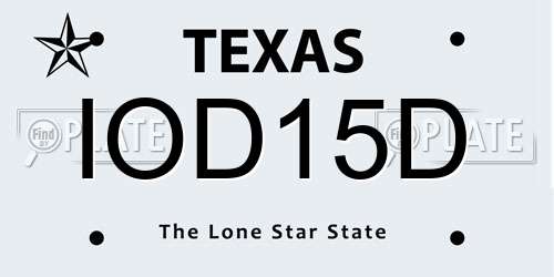 IOD15D Texas License Plate