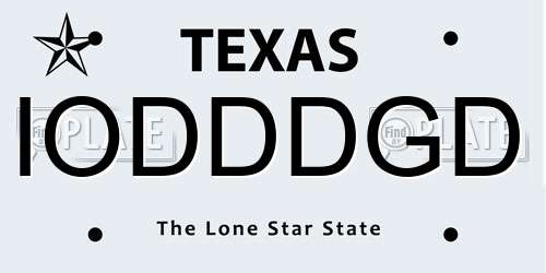 IODDDGD Texas License Plate