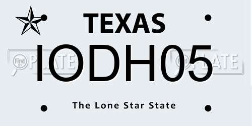IODH05 Texas License Plate