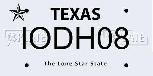 IODH08 Texas License Plate