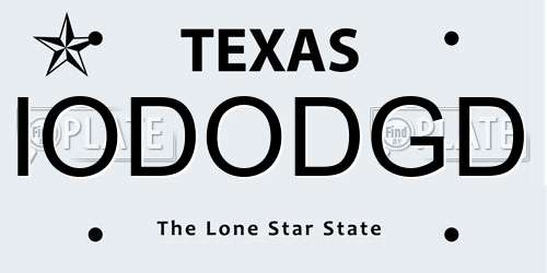 IODODGD Texas License Plate