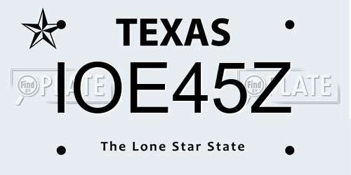 IOE45Z Texas License Plate