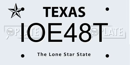 IOE48T Texas License Plate