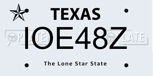 IOE48Z Texas License Plate