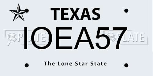 IOEA57 Texas License Plate