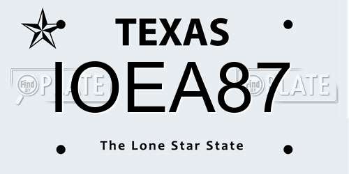IOEA87 Texas License Plate