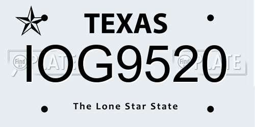 IOG9520 Texas License Plate