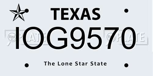 IOG9570 Texas License Plate