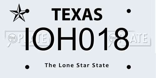 IOH018 Texas License Plate