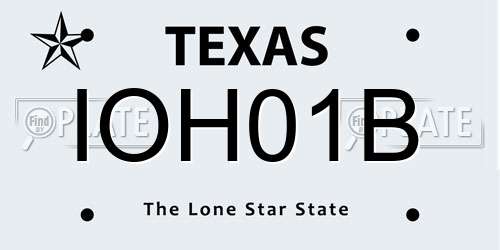 IOH01B Texas License Plate