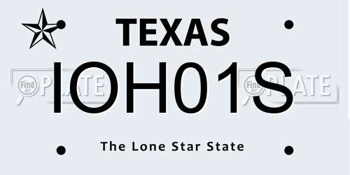 IOH01S Texas License Plate