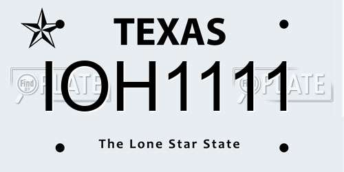 IOH1111 Texas License Plate