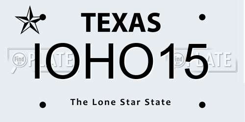 IOHO15 Texas License Plate