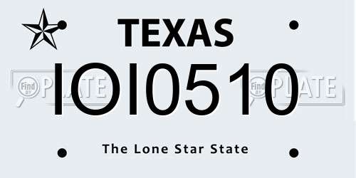 IOI0510 Texas License Plate
