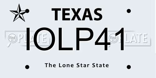 IOLP41 Texas License Plate