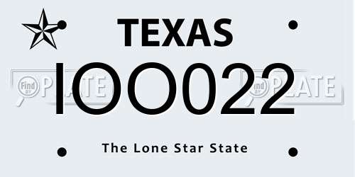 IOO022 Texas License Plate