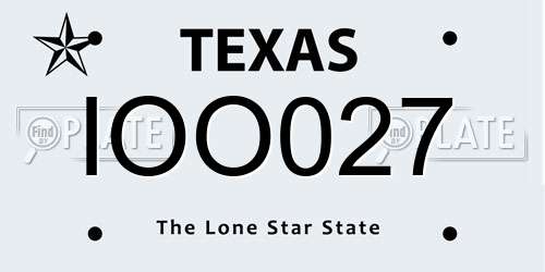 IOO027 Texas License Plate