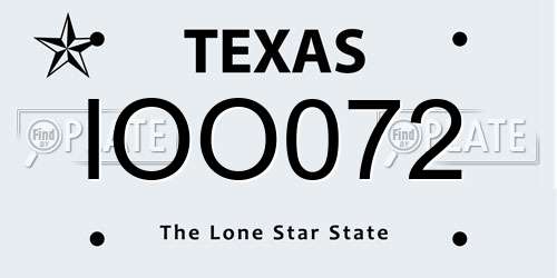 IOO072 Texas License Plate