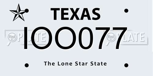 IOO077 Texas License Plate