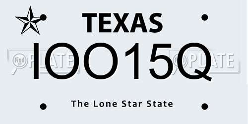 IOO15Q Texas License Plate