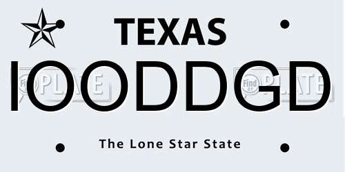 IOODDGD Texas License Plate