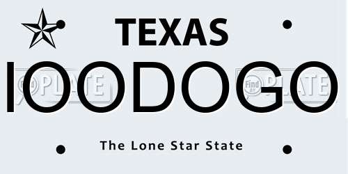 IOODOGO Texas License Plate