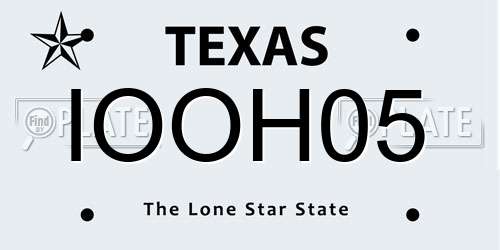 IOOH05 Texas License Plate