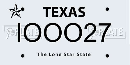 IOOO27 Texas License Plate