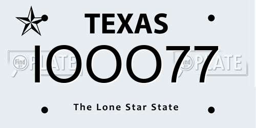 IOOO77 Texas License Plate