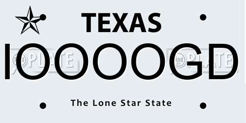 IOOOOGD Texas License Plate