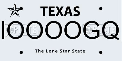IOOOOGQ Texas License Plate