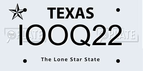 IOOQ22 Texas License Plate