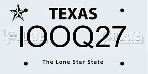 IOOQ27 Texas License Plate