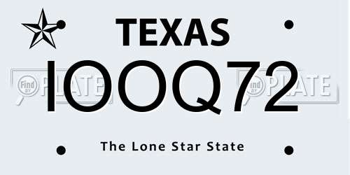 IOOQ72 Texas License Plate