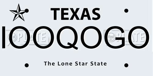 IOOQOGO Texas License Plate